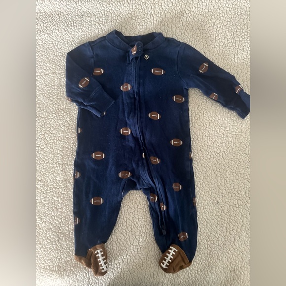 Carter's Other - Carter's Dark Blue Football Print Footie
